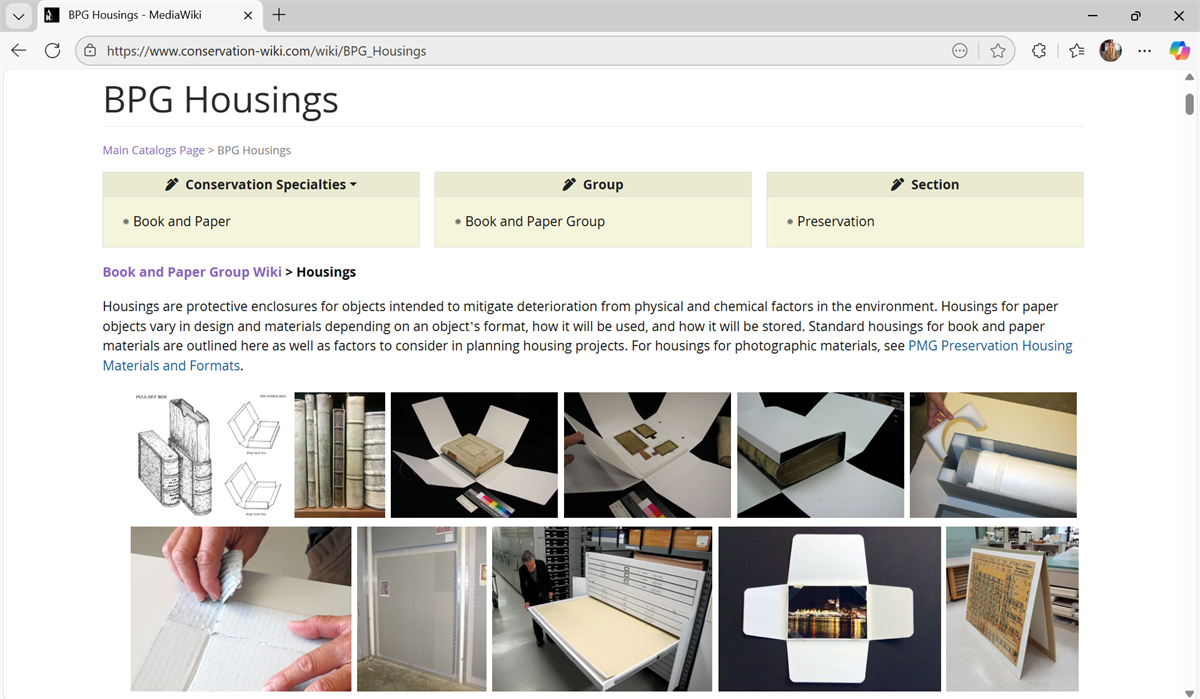 Screenshot of the BPG Wiki Housings page.
